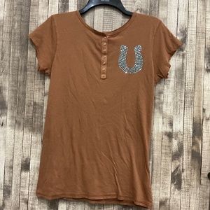 ANKH SHORT SLEEVE HENLEY/VINTAGE AND RUNS SMALL